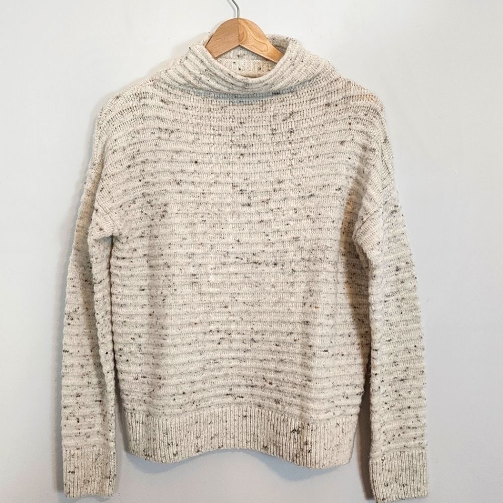 Madewell Donegal Belmont Minimalist Mock Neck Wool Blend Oversized Sweater SZ XS - Picture 2 of 9